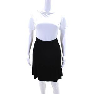 Moschino Cheap & Chic Womens Side Zip Lace Trim A Line Skirt Black Size 10